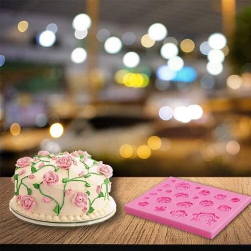Rose Flower Silicone Mold Diy Chocolate Three-Dimensional Fondant Clay Mold Practical Home Baking Utensils