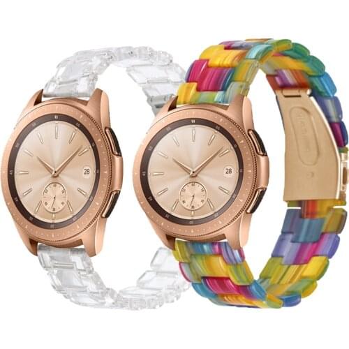 20mm 22mm Transparent Resin Strap Replacement Band for Samsung Galaxy Watch3 Active2 42mm 46mm Gear S2 S3 Huawei Watch GT 2