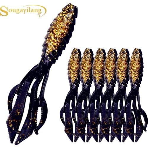 Sougayilang 6Pcs Soft Bait Lures Rubber Wobblers Fake Fishing Bait for Saltwater Freshwater Fishing