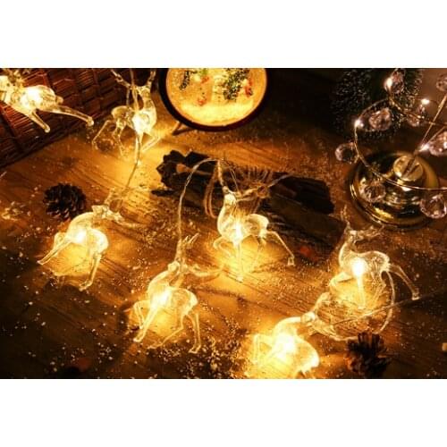 Deer LED String Light USB Battery Power Christmas LED Lamp String Deer Reindeer Holiday Festivals Xmas Party Decoration 1.5m 3m