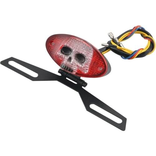 Universal 12V Motorcycle Taillight Rear 3D Skull Face Tail Light with Signal Light for Motorcycle