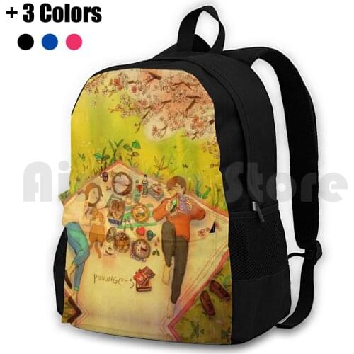 Spring Picnic Outdoor Hiking Backpack Waterproof Camping Travel Puuung Love Aesthetic Romance Romantic Cozy Happy Moment Couple