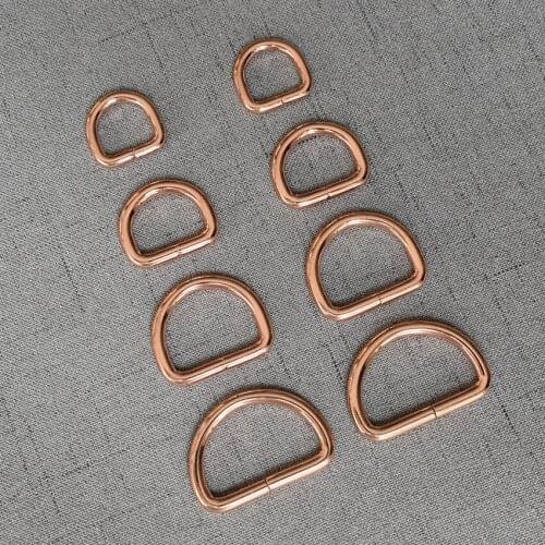 10 Pcs/Pack 15mm 20mm 25mm 32mm D Ring For Accessory Belt Loop Buckle Metal Hardware Pet Collar Leads Garment Backpack Clasps