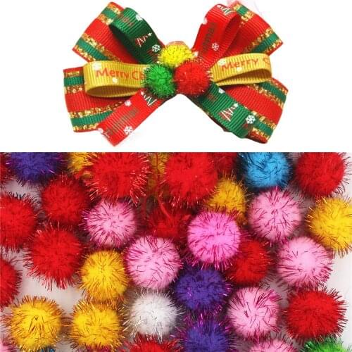 100Pcs/Lot Gold Thread Fluffy 10mm Multi Option Pompoms Soft Pom Poms balls DIY Wedding Party Birthday Decoration Accessories