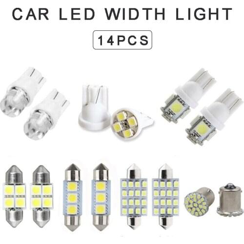 14 Pcs High Quality Car Interior LED Light Bulb Kit Auto Inside Dome Reading Lights License Plate Trunk Lamp Bulb