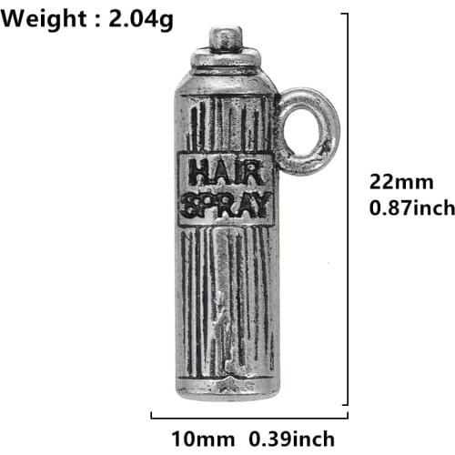 2021 NEW Special design 3D hair spray bottle charms for jewelry making floating Beautician hair stylist pendants