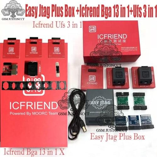 2022 New version Easy Jtag plus box +EASY JTAG /UFI/MEDUSA ISP Adapters +UFS 3 IN 1 SOCKET +E-MATE X EMMC BGA 13 IN 1 SOCKE
