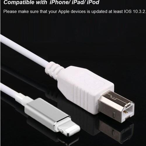 Lightning to USB B Adapter,MIDI Cable High Speed Cord for iPhone/iPad/iPod,MIDI Keyboard,Digital Piano USB Camera Audio 1m 1.5m