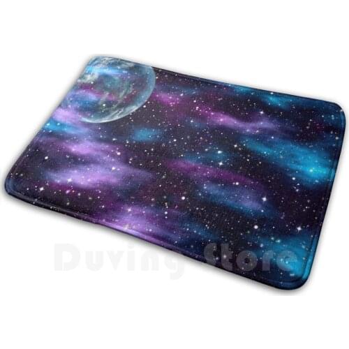 &quot ; Castles In The Air&quot ; Art - With Background Space Planet Explosion Carpet Mat Rug Cushion Soft Chemistry Teal