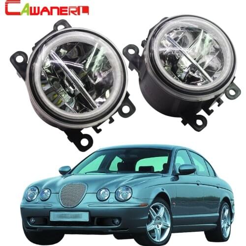Cawanerl For 1999-2007 Jaguar S-Type (CCX) Saloon Car Styling LED Fog Light + Angel Eye DRL Daytime Running Light 12V 2 Pieces