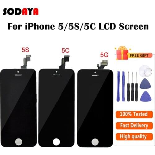 Black/White Full LCD Display Digitizer For iPhone 5S 5C 5 LCD Touch Screen Assembly Replacement Parts Free Shipping