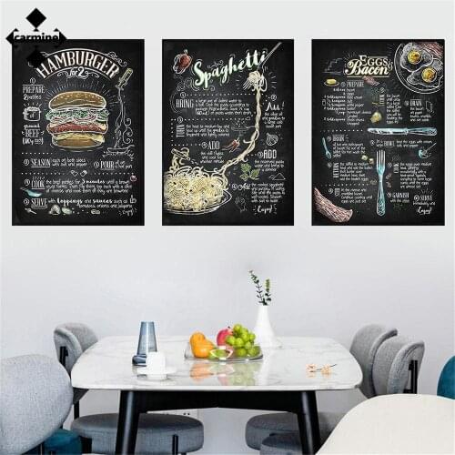 Dining Room Decor Delicate Cooking Canvas Painting Restaurant Kitchen Poster and Print Tableware Poster Nordic Wall Art Picture