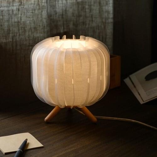 E27 Japanese Table Lamp Ins Wind White Bedroom Homestay Study Decorative Lamp Table Lamp Lamp for Bedroom