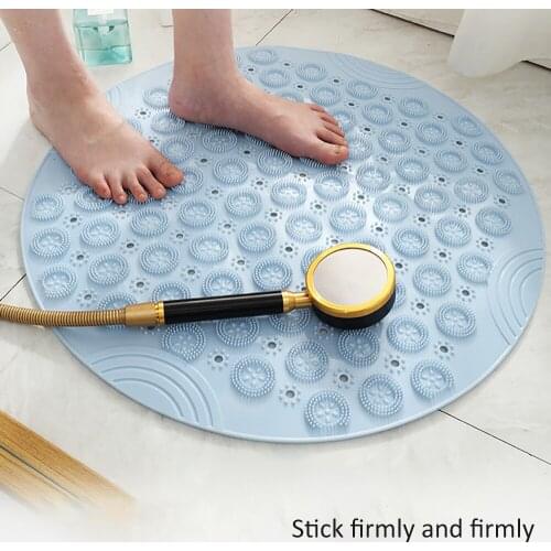 Environmental protection PVC round bathroom non-slip mat household shower room hydrophobic suction pad bathroom massage foot mat