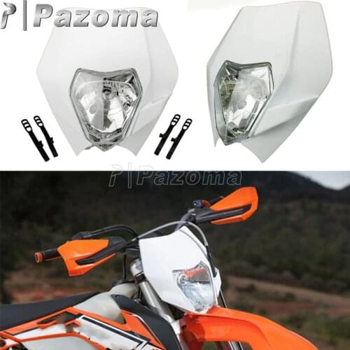 E4 Emark 35W Motorcycle Motocross Supermoto Headlight White Headlamp Fairing For Yamaha Kawasaki MX EXC SX WR DRZ KLX KX YZ