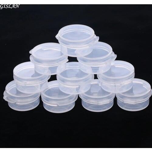 GISLAN 10PCS 5g Make Up Jars Mini Sample Bottle Sealing Pot Face Cream Container Plastic Transparent Case Travel Supplies