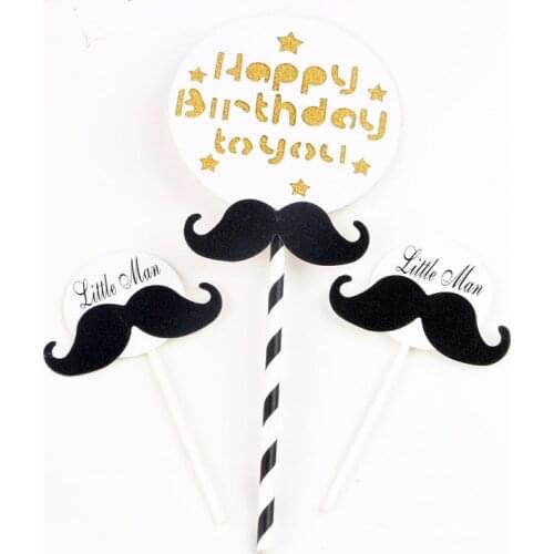 2020 Little Man Happy Birthday Cake Topper "Happy Birthday to You" Cake Topper Supplies for Boys Birthday Party Cake Dcorations