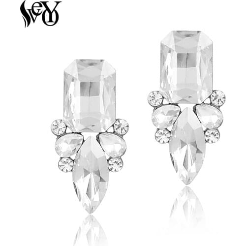 VEYO Crystal Stud Earrings for Women Cute Romantic Earings Fashion Jewelry Wholesale