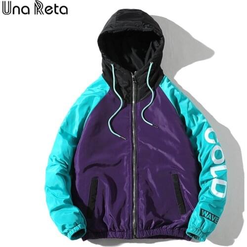 Una Reta Jacket Coats Men New Arrivals Casual Hooded Mens spring Jacket Fashion Loose Overcoat Hip hop Color stitching Coat Man