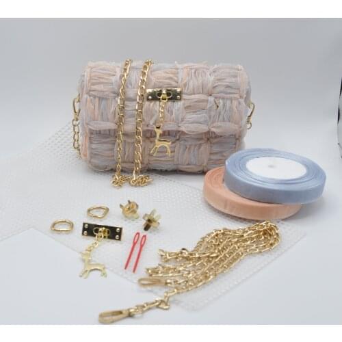 Knitting Weaving Plastic Mesh Sheet Bag Accessories Ribbon Gauze Yarn Chenille Velvet DIY Handmade Hok handbag Trim