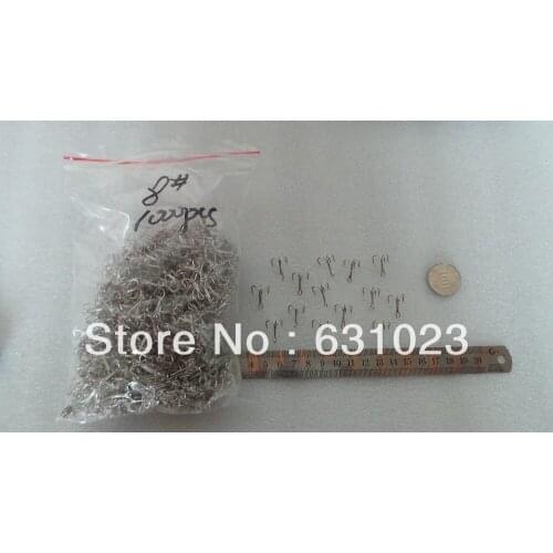 MR OCTOPUS 100pcs fishing hook,3 tooth hook,squid jigs,squid hook,silver colour,8#hook,length :1.4cm