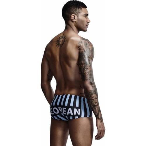 NEW 2019 sexy print stripe swimwear men beach shorts board surf swimming trunk briefs men swimsuits sunga spa bathing suits
