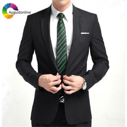 2019 Slim Fit Black Business Men Suits For Wedding Formal Costume Groom Prom Tuxedo Best Man Blazer Traje Hombre Jacket+Pants