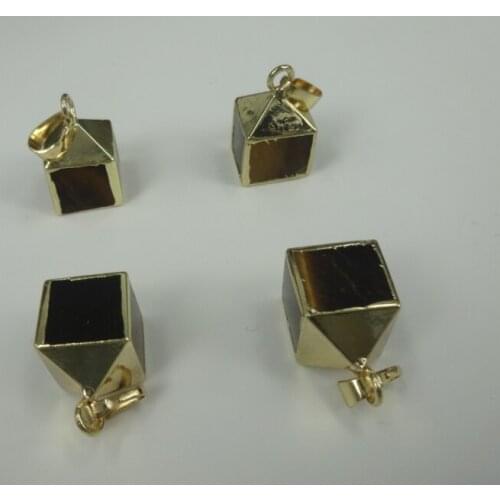Wholesale AAA Quality Dream Stone Beaded Gem Square Shape Yellow Tiger Eye Jewelry Beads Jewelry Making Connector