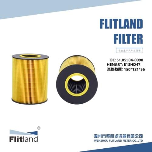 Filter Manufacture High Quality Auto Parts Oil Filter Element OE 51.05504-0098 HU 1381X E13HD47 Use For MAN FL-J150