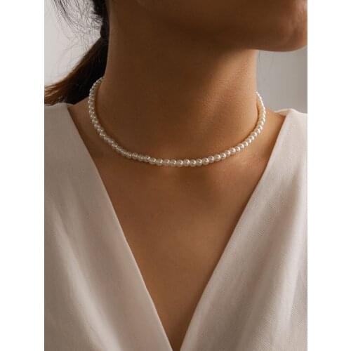 Simple and Stylish Personality Pearl Necklace Clavicle Chain Pearl Ornament initial necklace women jewelry set beaded necklace