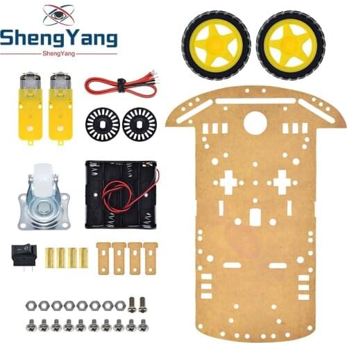 ShengYang New Motor Smart Robot Car Chassis Kit Speed Encoder Battery Box 2WD For Arduino Free Shipping
