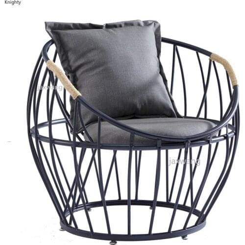 Modern Simple Industrial Sofa Chair restaurant Single Sofa Wrought Iron Single Makeup Chair Living Room Furniture
