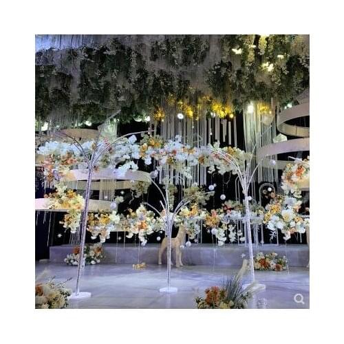 Wedding props tin paper tree silver manual tree window decoration background scene layout Wedding Guide