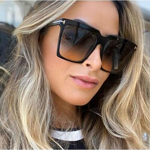 Veshion Square Oversized Retro Sunglasses Men Women Fashion Shades UV400 Vintage Glasses