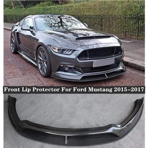 For Ford Mustang 2015 2016 2017 High Quality ABS primer & Carbon Fiber Front Lip Protector Cover