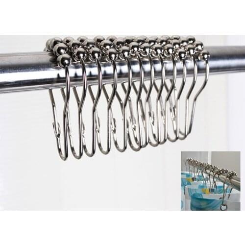 XUNZHE 12 Pcs 7*3.8cm Bathroom Accessories 5 Grains Gourd Shaped Metal Hooks Rustproof Shower Hook Drapes Curtain mobile hook