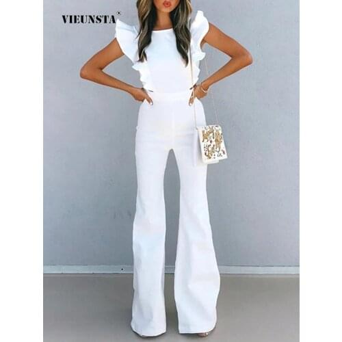 Elegant O Neck Lace-Up Belt Wide Leg Jumpsuit Women Retro Floral Print Button Romper Office Lady Sexy Butterfly Sleeve Playsuits