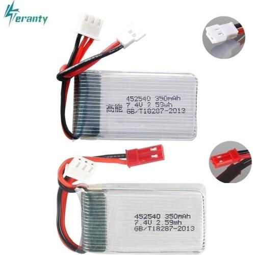 2s 7.4v 350mah 35C Lipo Battery for MJX X401H X402 JXD 515 515W 515V Battery RC Mini FPV Drone Quadcopter Helicopters 3.7v 2pcs