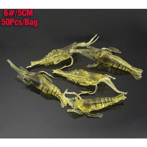 MNFT 50PCS/LOT Simulation Soft Shrimp Lures Artificial Bait Soft Fishing Lure With Hooks Light Weight Carp Fishing Lure