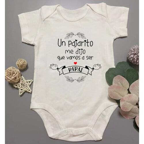 Baby Bodysuit Vas A Ser Papa Newborn Baby Short Sleeve Cotton Romper Funny Infant Baby Body Jumpsuit Pregnancy Announcement Gift