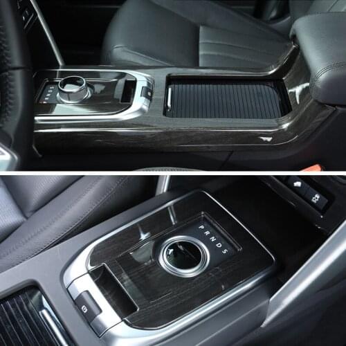 For Land Rover Discovery Sport 2015 2016 2017 Entire Console In Black Dark Ash Wood Grain Abs Chrome Trims Car Accessories