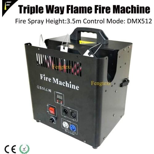 DMX512 Compact Triple Way Flame thrower 3 Headed Flame Fire Machine Dj Disco Fire Effect Jet Shooter Device