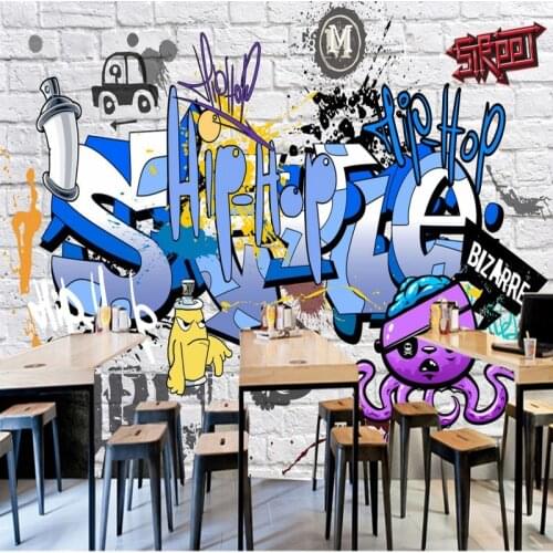 Drop Shipping Wallpaper 3d Europe American Trend Street Graffiti Bar KTV Wall Restaurant Studio Game Room Mural Wallpaper