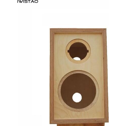 IWISTAO HIFI 2 Way Speaker Empty Cabinet 5 Inches 1 Pair Finished Solid Birch Wood Inverted for Tube Amp