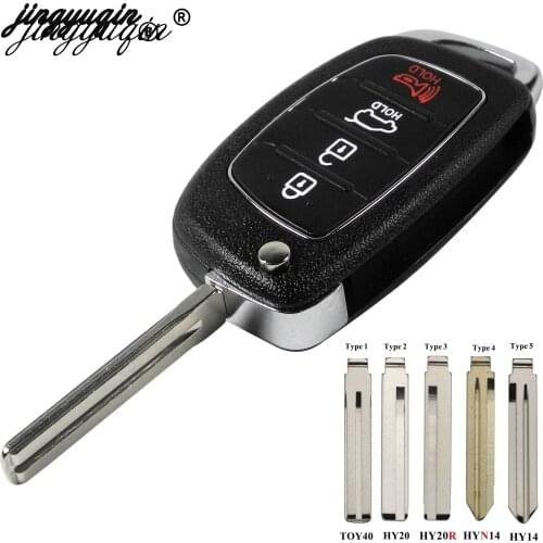 Jingyuqin 10pcs 4B Flip Folding Key Shell Fob Case For HYUNDAI Mistra Santa Fe Sonata Tucson Accent I30 I40 I45 TOY40/TOY20R