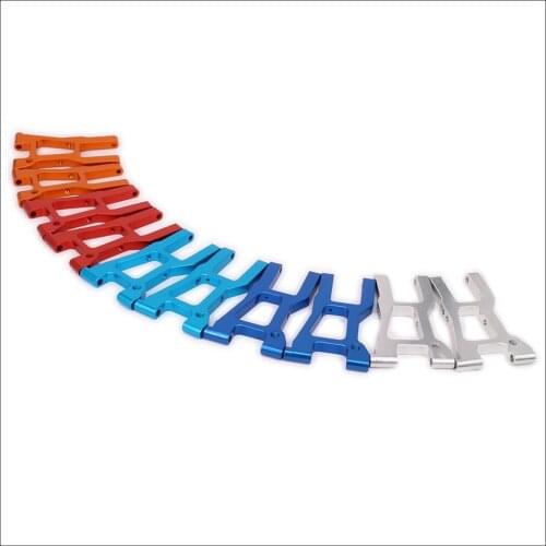 Front Lower Suspension Arm Set A-Arm Left&Right For Rc Hobby Car 1/10 HPI RS4 113697 RS4004 Suspension Arm Set CNC Aluminum