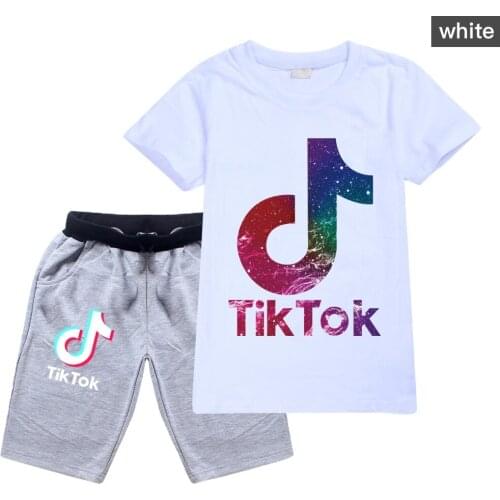 TIK TOK summer Childrens Clothes Sets girls vest and Shorts 2 pieces Clothing sets childrens clothing Boys clothes