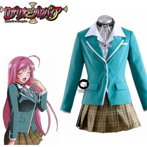 Anime Rosario to Vampire Moka Akashiya Uniform Cosplay Costume Uniform Custom Size