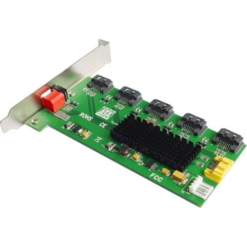 1:5 (5x1) Internal SATA II Port Multiplier (PM), Bracket Mounting, Easy Dip Switch RAID Configuration IO-JMB393-5IR Smart Raid