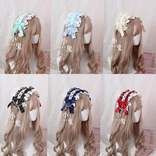 Japanese soft sister Lolita headband girl lace bow hairpin kc headwear lolita sweet daily versatile hair band women